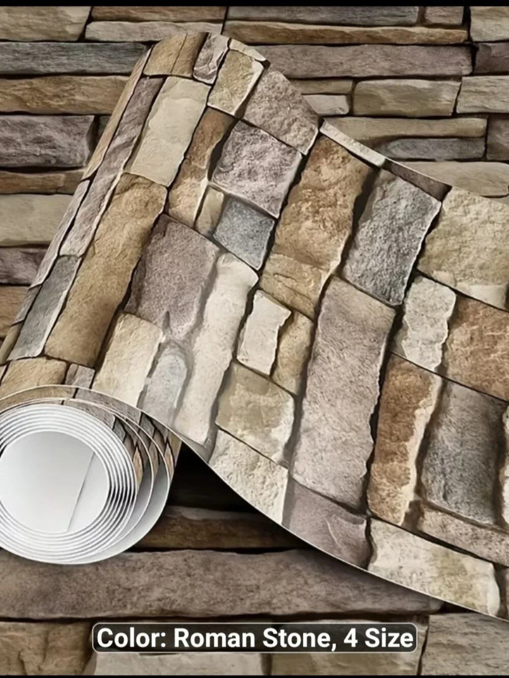 2 New Rolls Roman Stone Peel and Stick Wallpaper #1482-1126